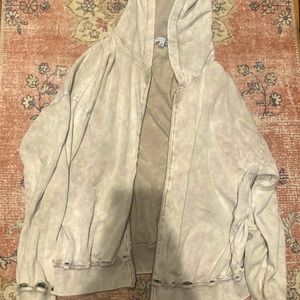 cream & beige jacket/ size: medium